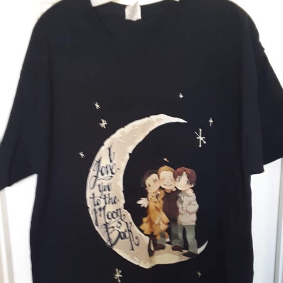 3/$15  Women's I Love you To The Moon & Back V Neck T Shirt XL - Picture 3 of 8
